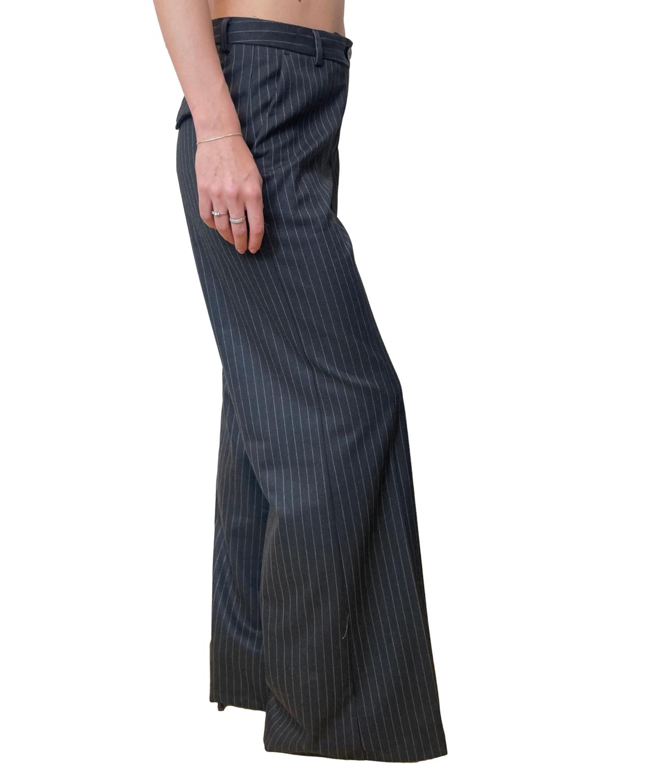 Vicolo Pantalone Gessato Grigio Donna
