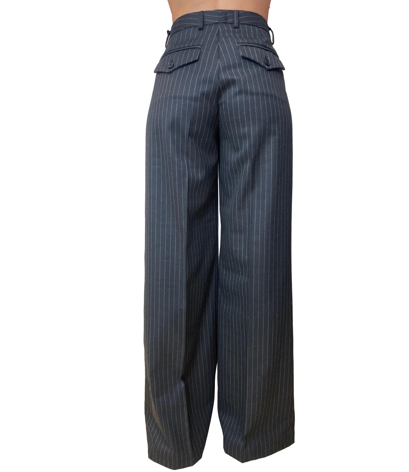 Vicolo Pantalone Gessato Grigio Donna