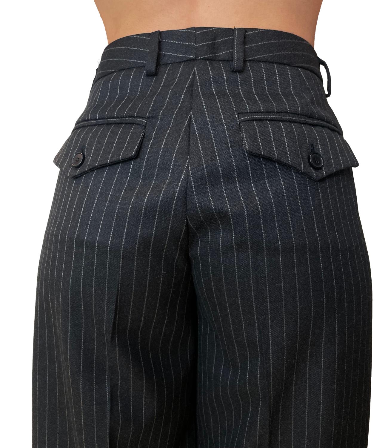 Vicolo Pantalone Gessato Grigio Donna