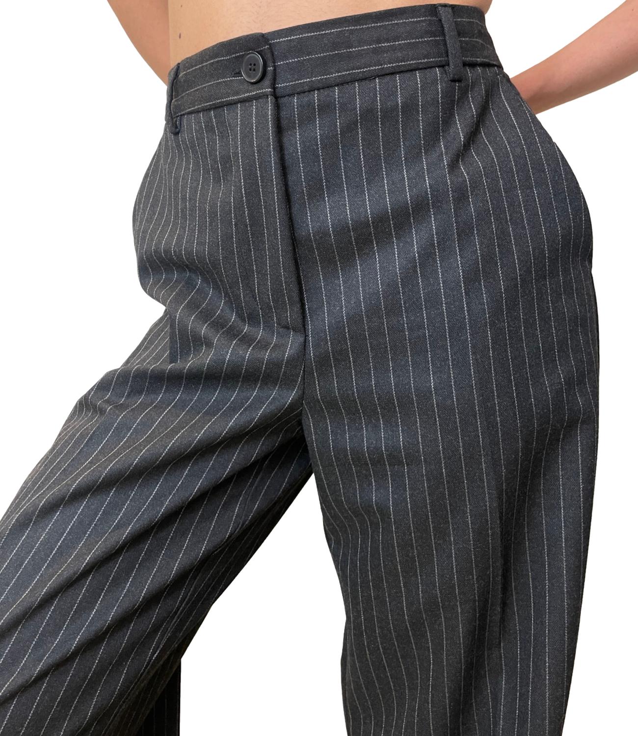 Vicolo Pantalone Gessato Grigio Donna