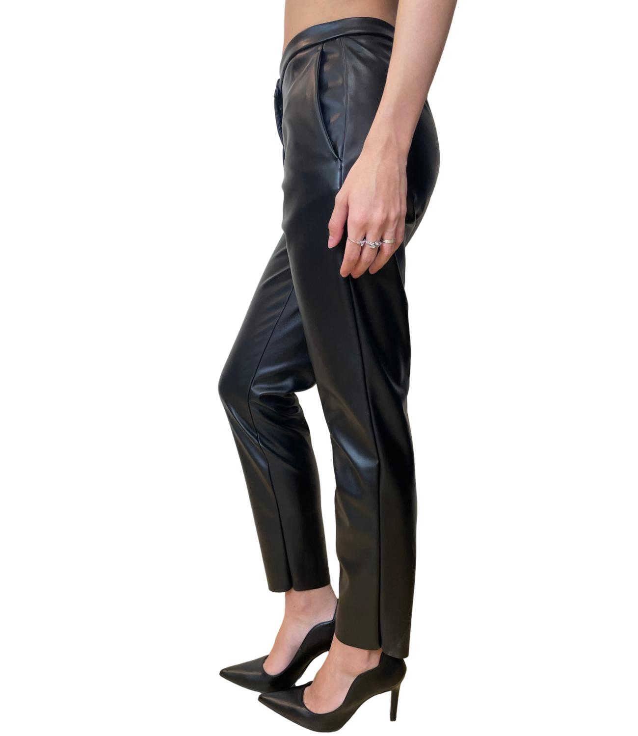 Vicolo Pantalone Ecopelle Nero Donna