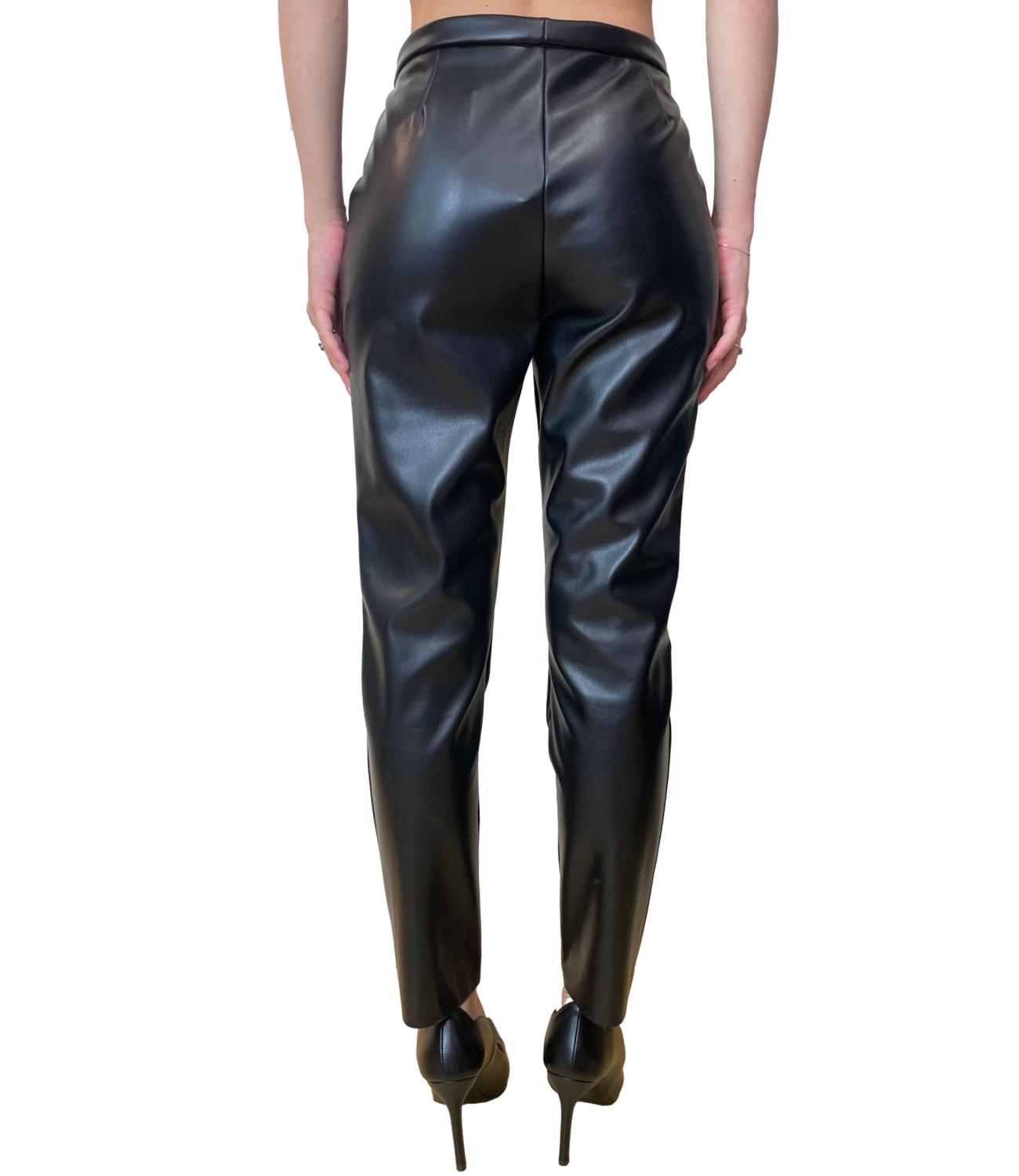 Vicolo Pantalone Ecopelle Nero Donna