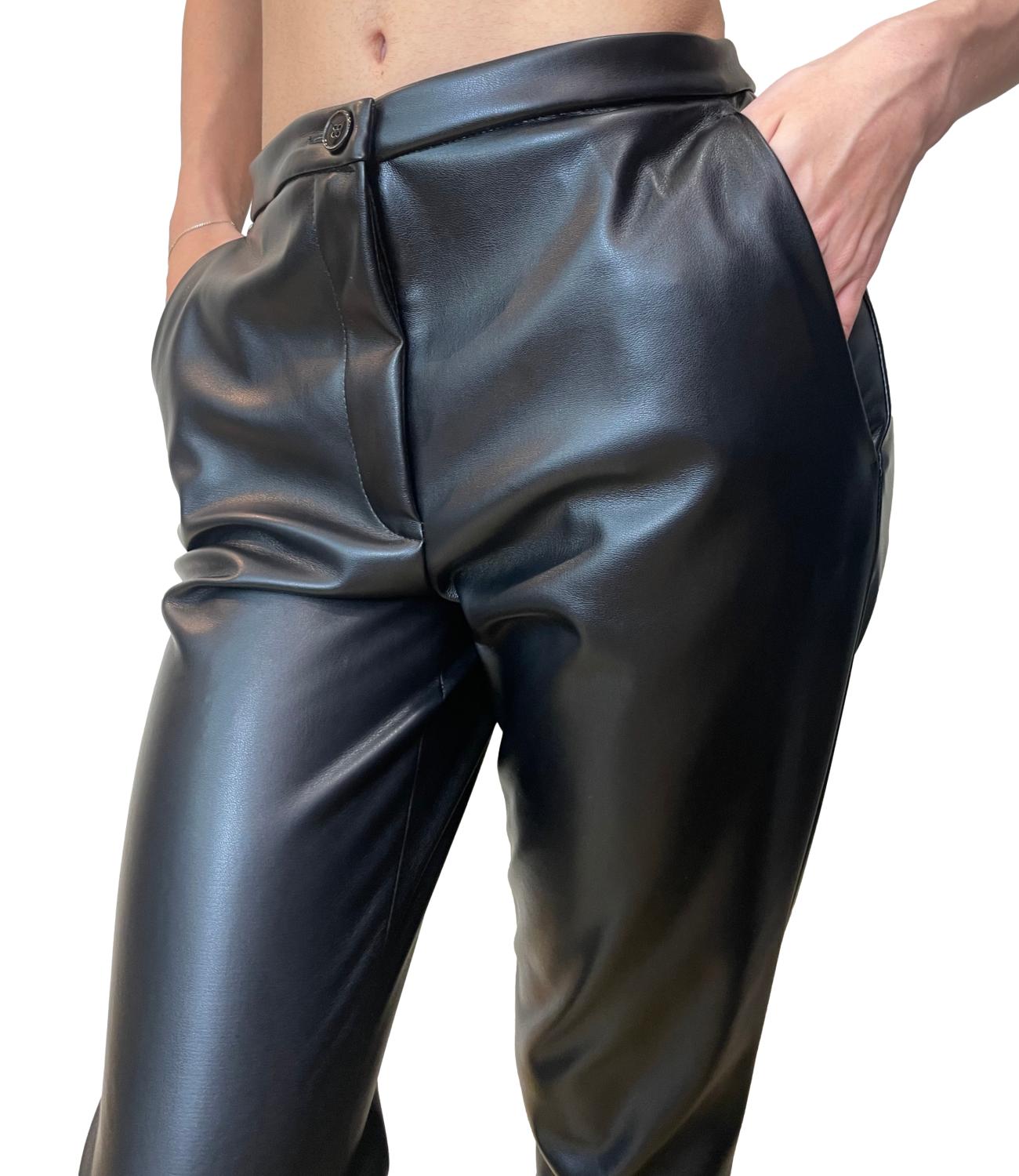 Vicolo Pantalone Ecopelle Nero Donna