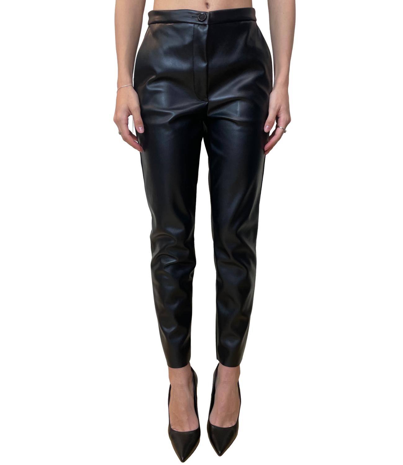 Vicolo Pantalone Ecopelle Nero Donna