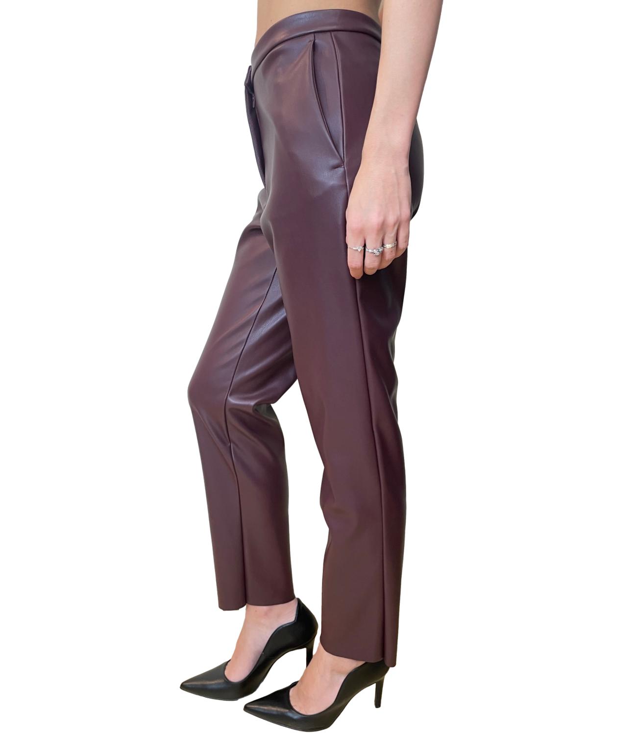 Vicolo Pantalone Ecopelle Bordeaux Donna