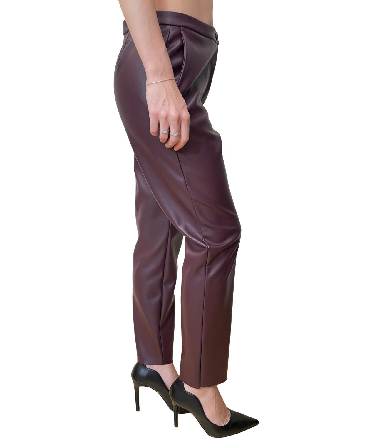 Vicolo Pantalone Ecopelle Bordeaux Donna