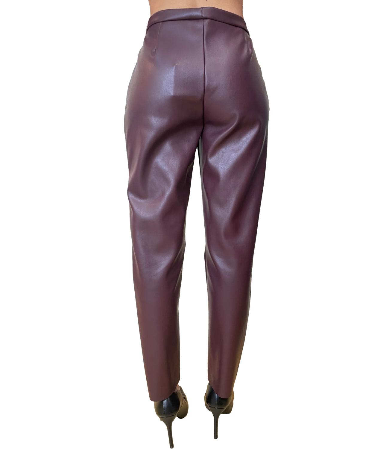 Vicolo Pantalone Ecopelle Bordeaux Donna