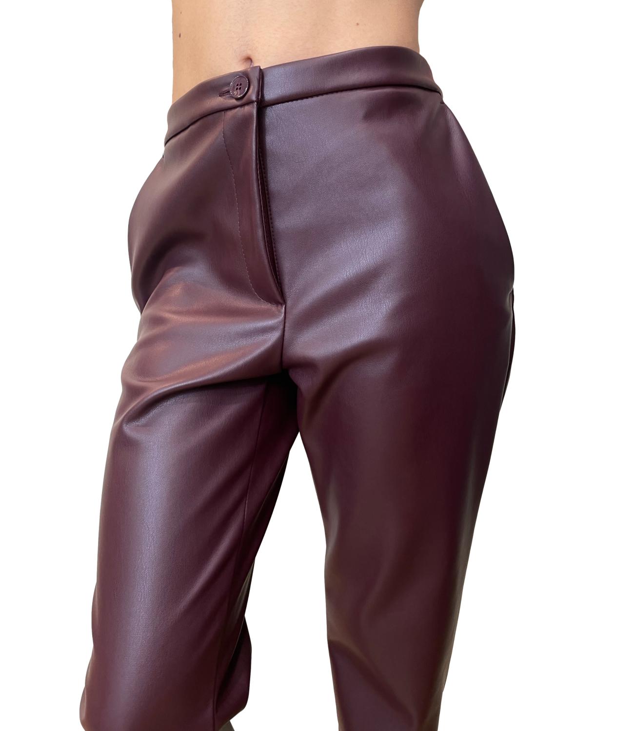 Vicolo Pantalone Ecopelle Bordeaux Donna