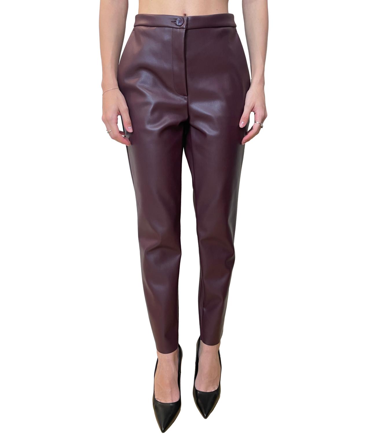 Vicolo Pantalone Ecopelle Bordeaux Donna