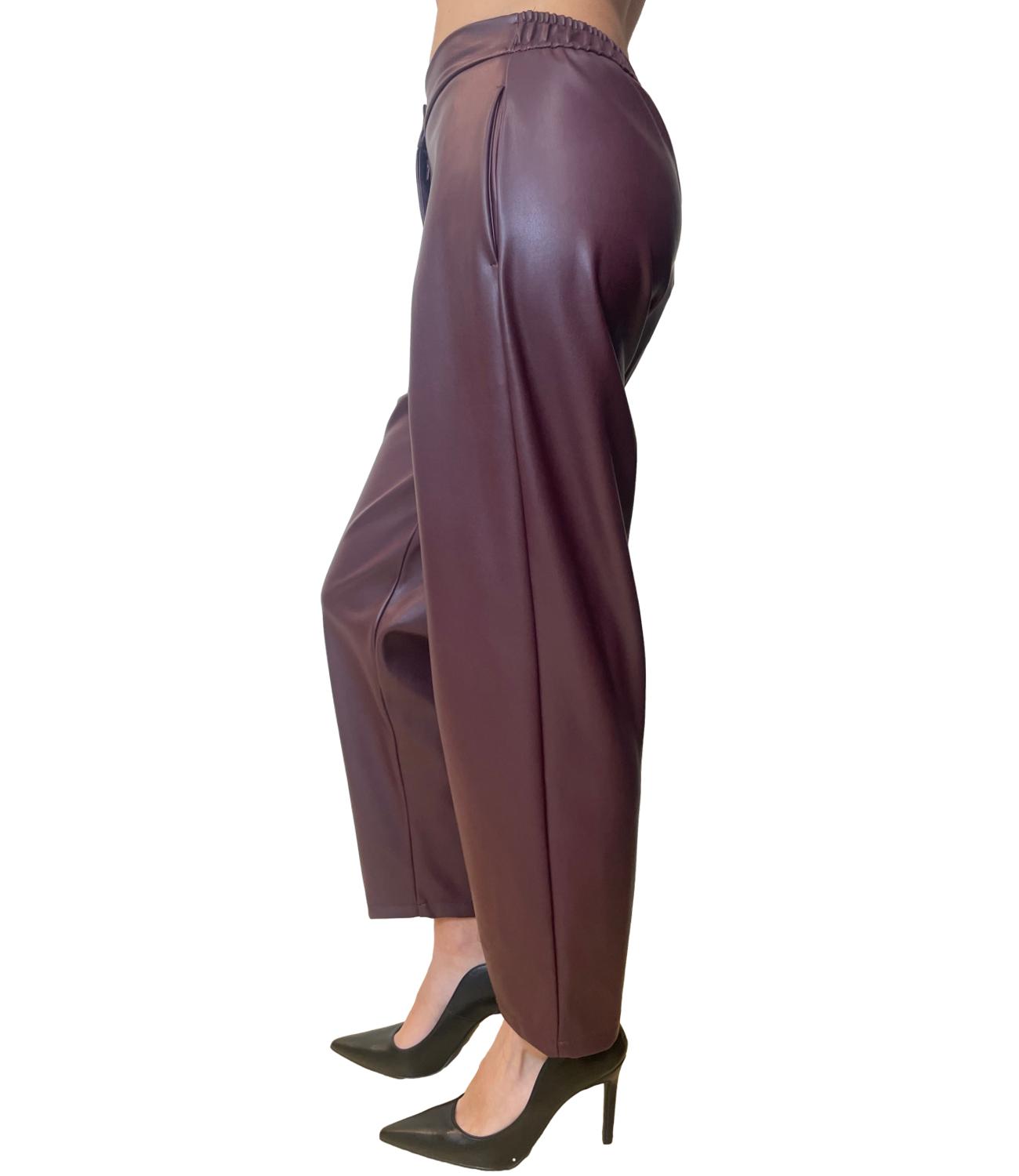 Vicolo Pantalone Ecopelle Bordeaux Donna