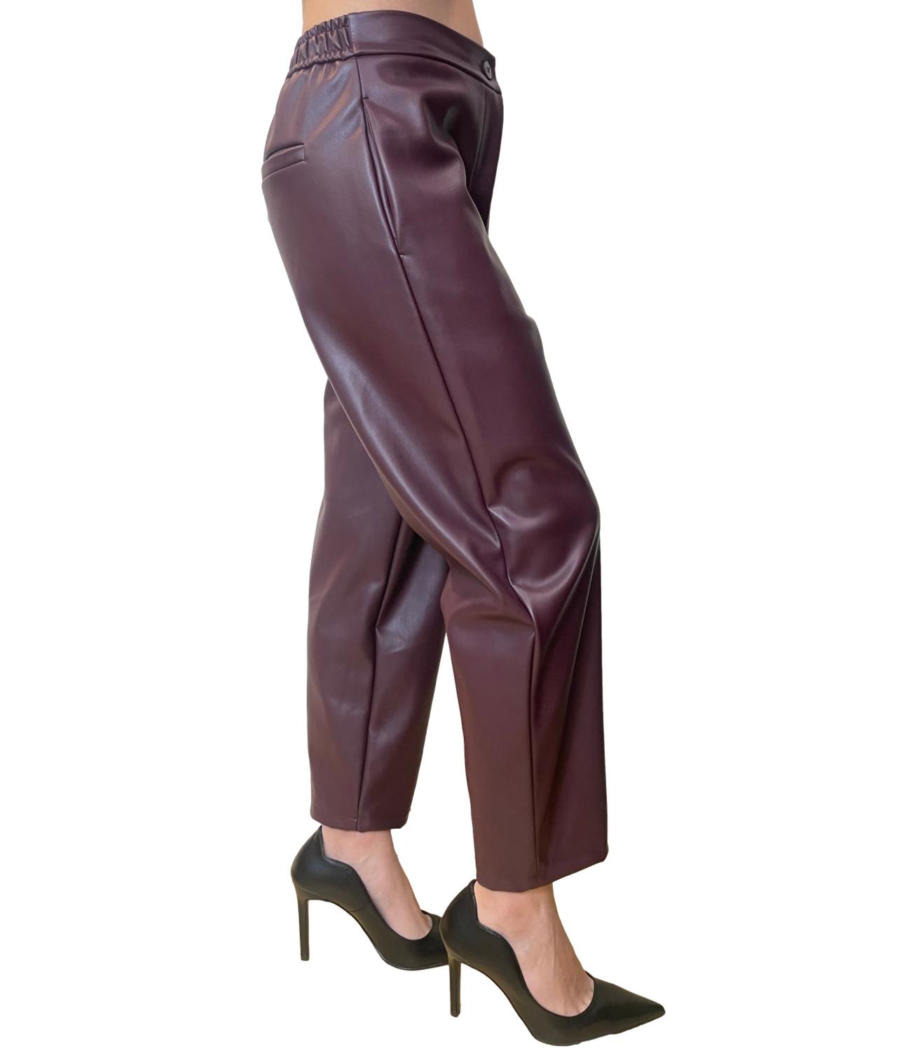 Vicolo Pantalone Ecopelle Bordeaux Donna