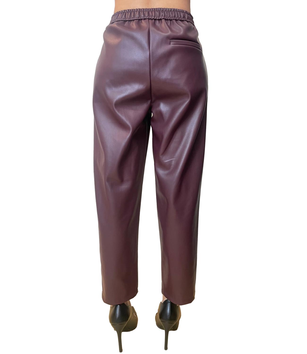 Vicolo Pantalone Ecopelle Bordeaux Donna