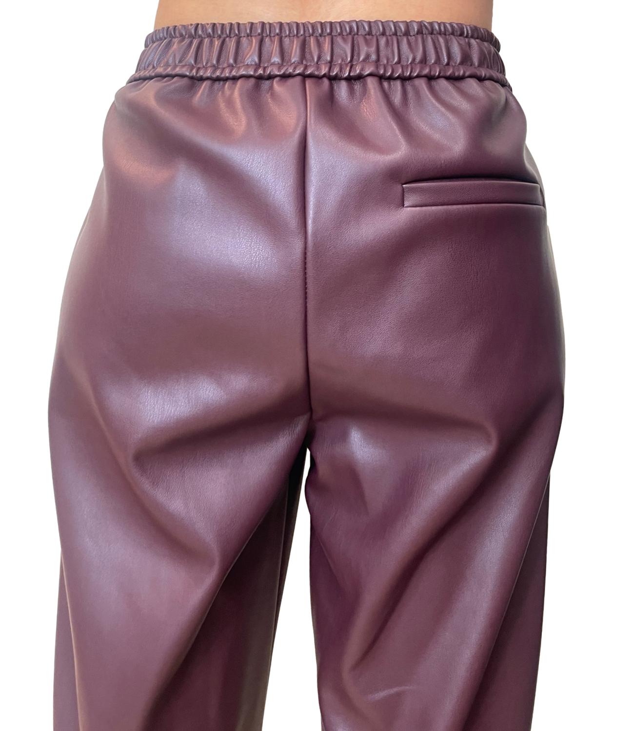 Vicolo Pantalone Ecopelle Bordeaux Donna