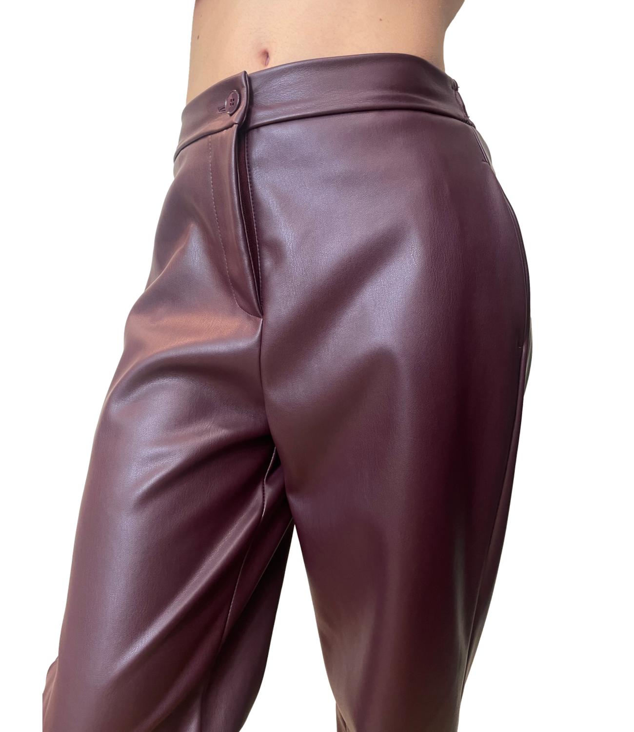 Vicolo Pantalone Ecopelle Bordeaux Donna