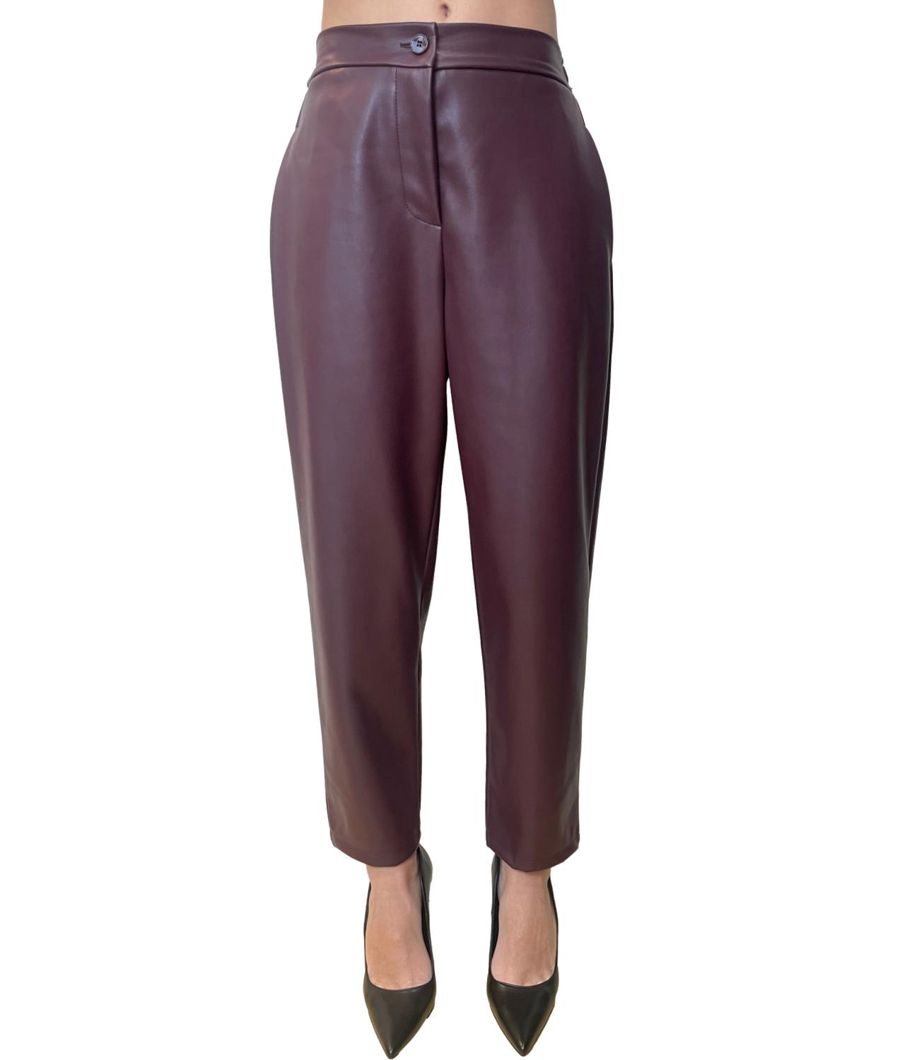 Vicolo Pantalone Ecopelle Bordeaux Donna