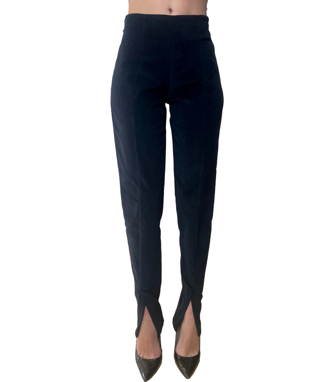 Vicolo Pantalone Velluto Nero Donna