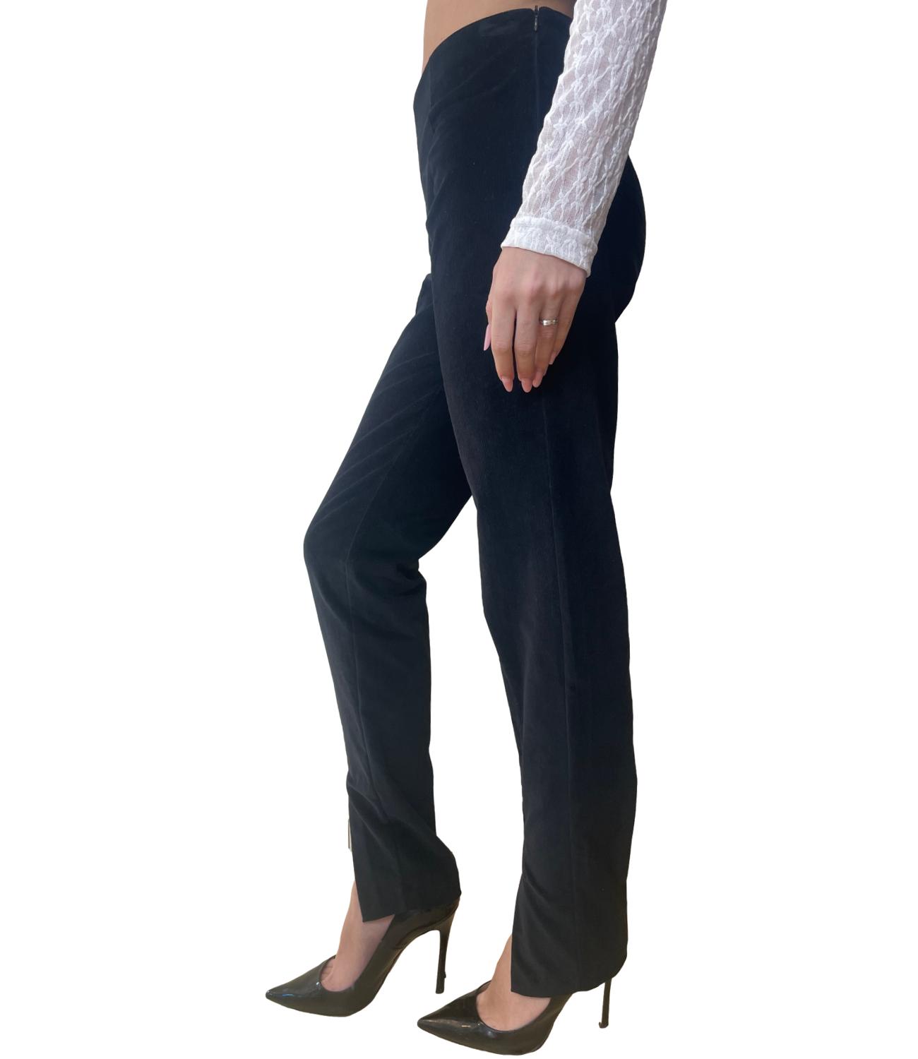 Vicolo Pantalone Velluto Nero Donna
