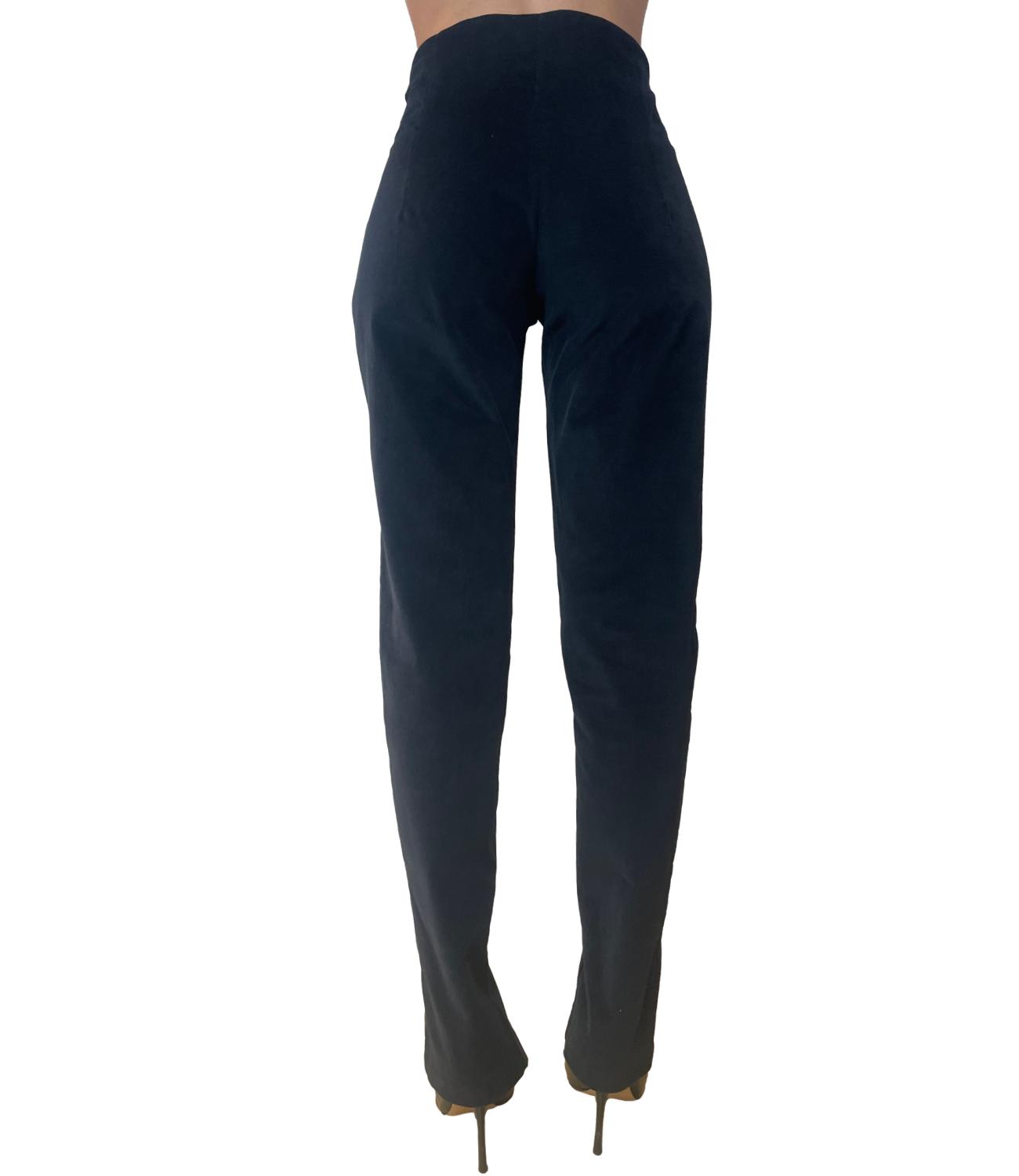Vicolo Pantalone Velluto Nero Donna