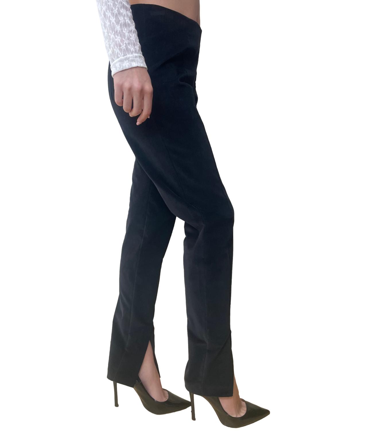 Vicolo Pantalone Velluto Nero Donna