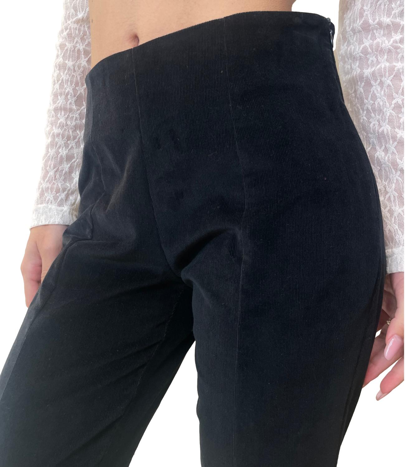 Vicolo Pantalone Velluto Nero Donna