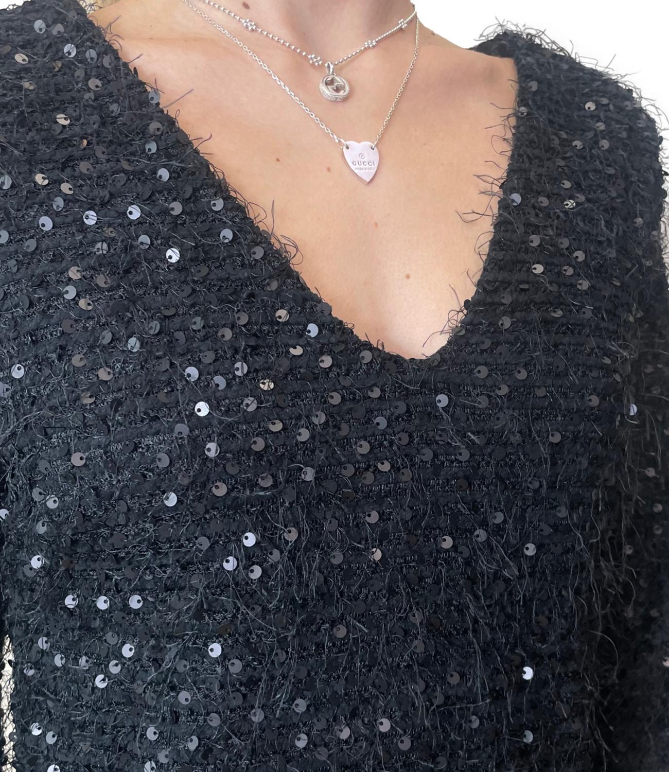 Vicolo Abito Paillettes Nero Donna
