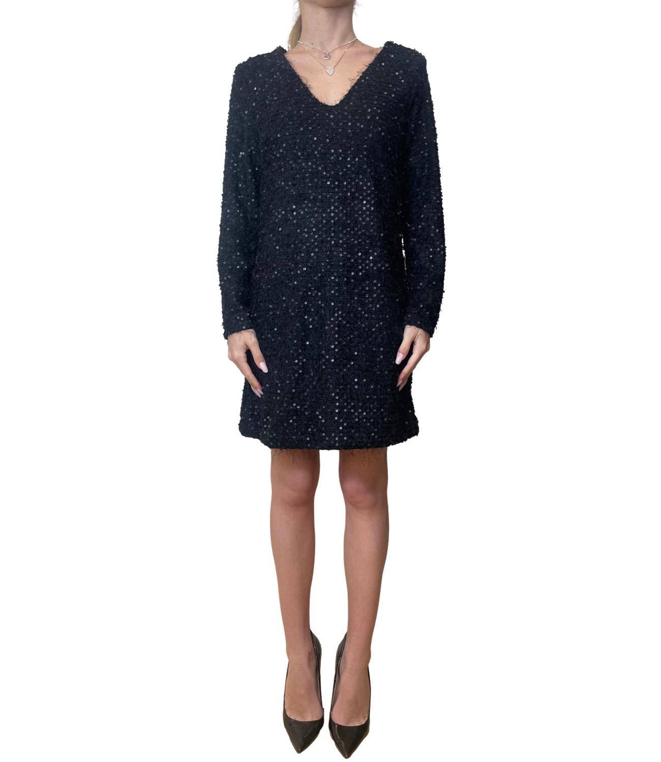 Vicolo Abito Paillettes Nero Donna
