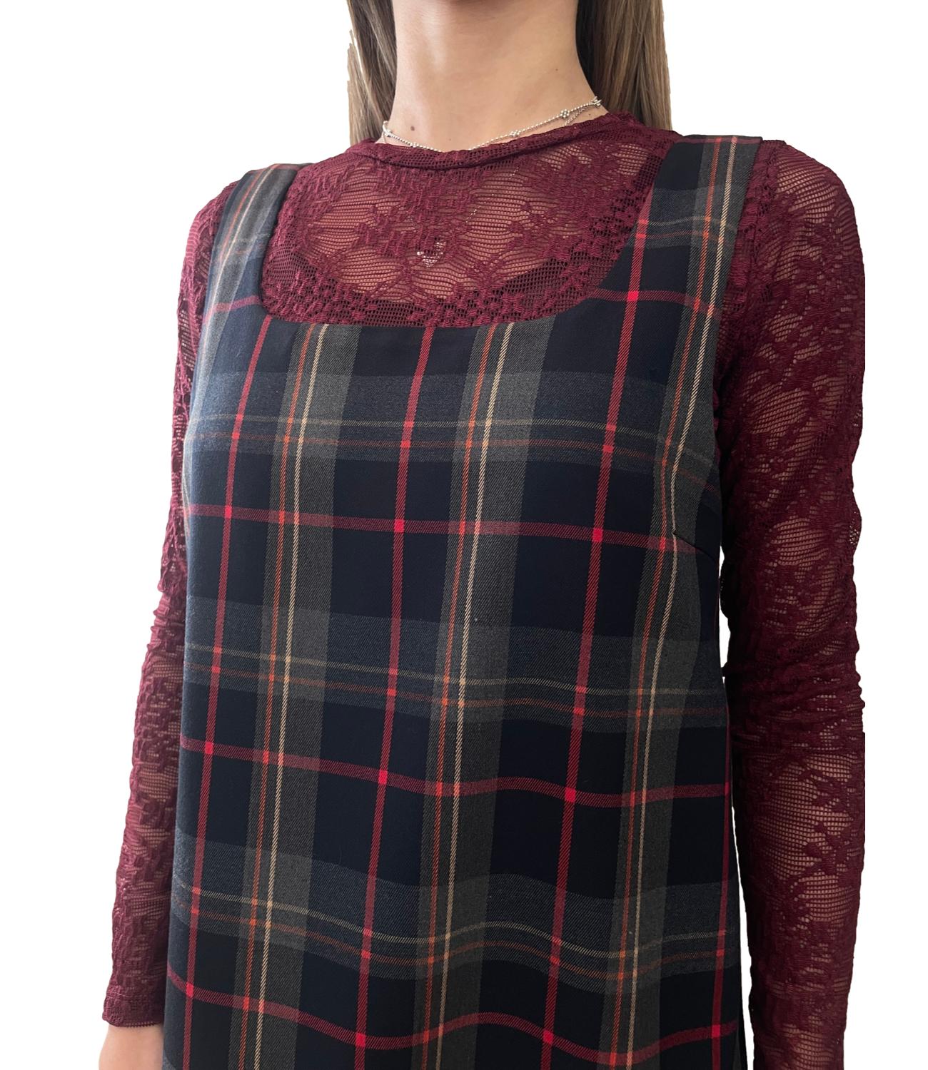 Vicolo Abito Tartan Multicolor Donna