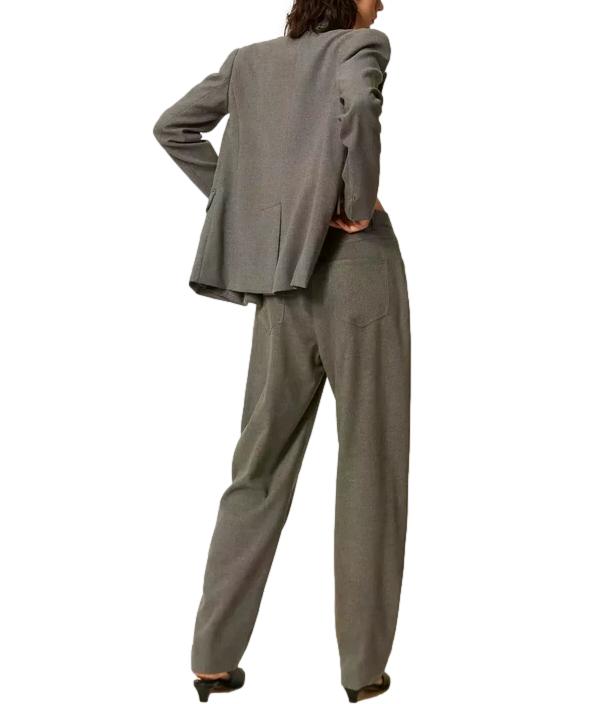 Actitude Twinset Pantalone Grigio Medio Melange Donna