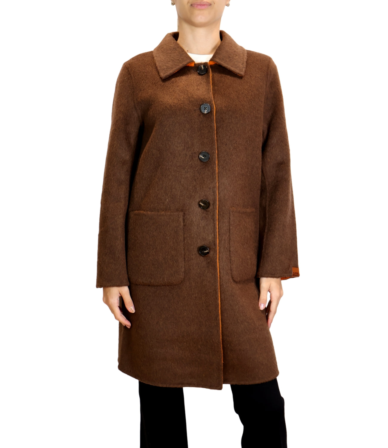 Alexs Bravo Giacca Lunga Reversibile Orange/Chocolate Donna