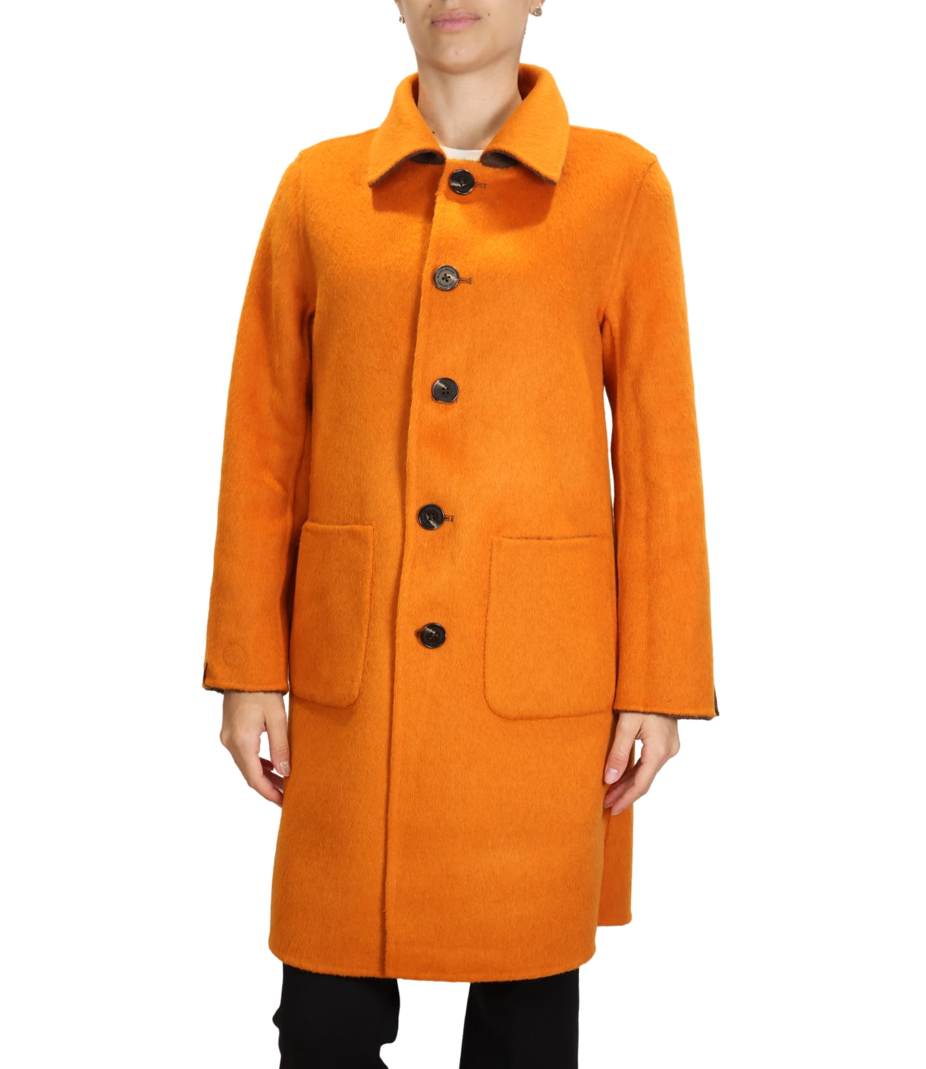 Alexs Bravo Giacca Lunga Reversibile Orange/Chocolate Donna