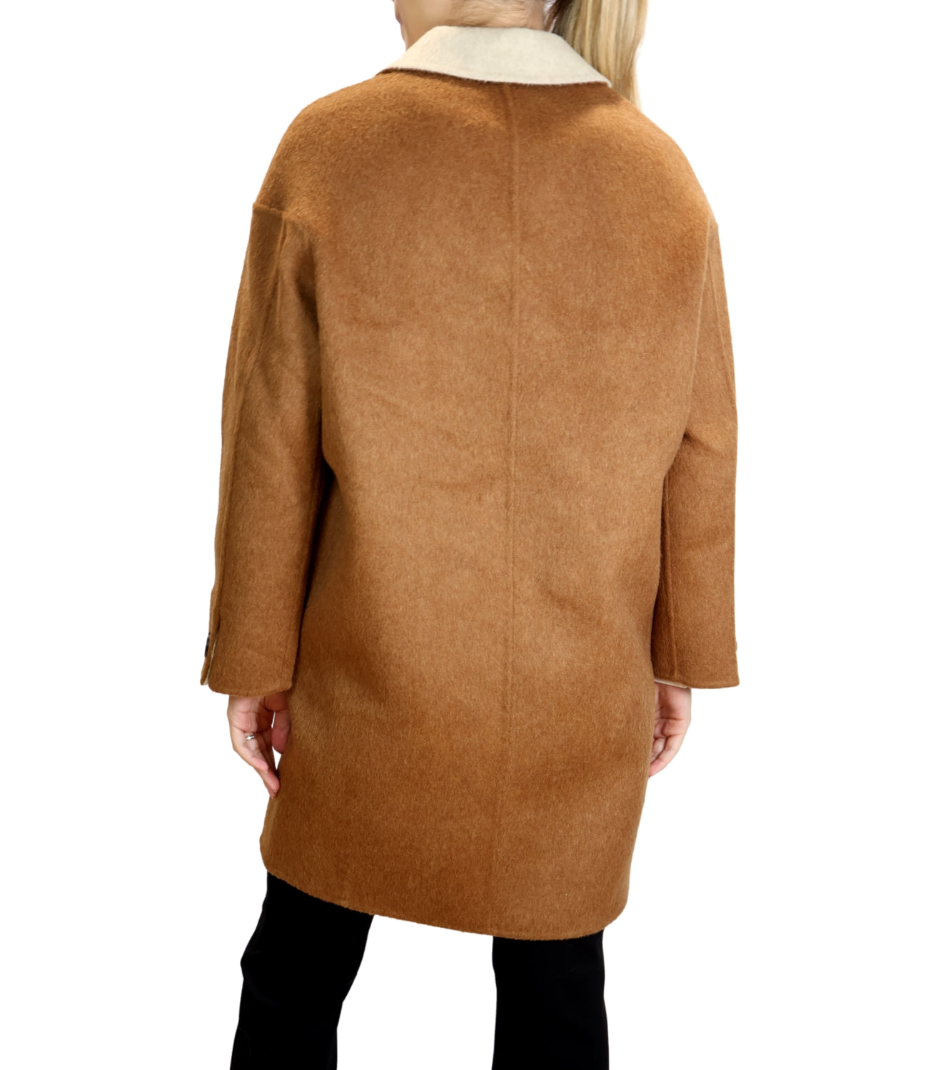 Alexs Bravo Giacca Lunga Reversibile Brown/Off White Donna