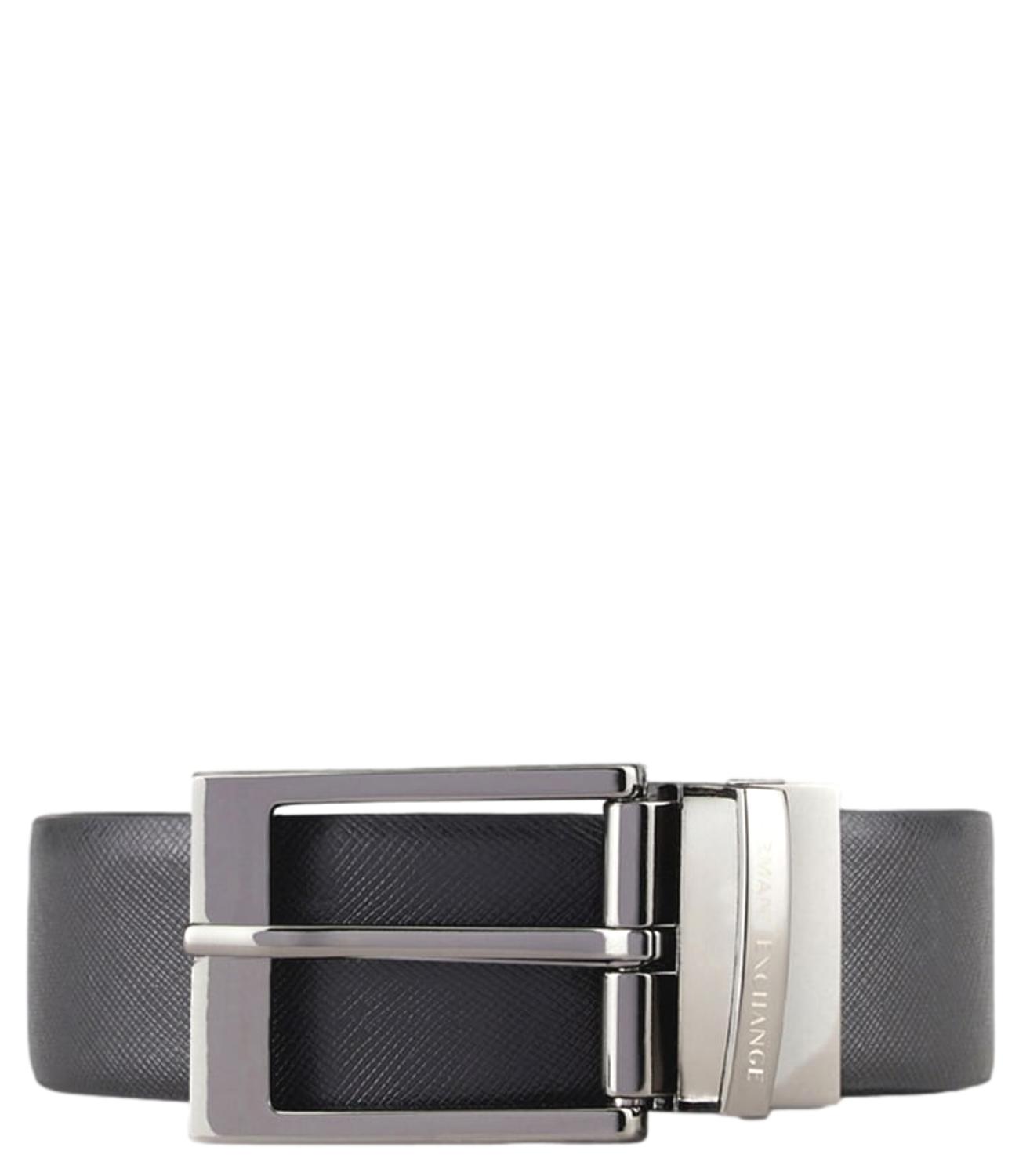 Armani Exchange Cintura reversibile in pelle black/brown uomo