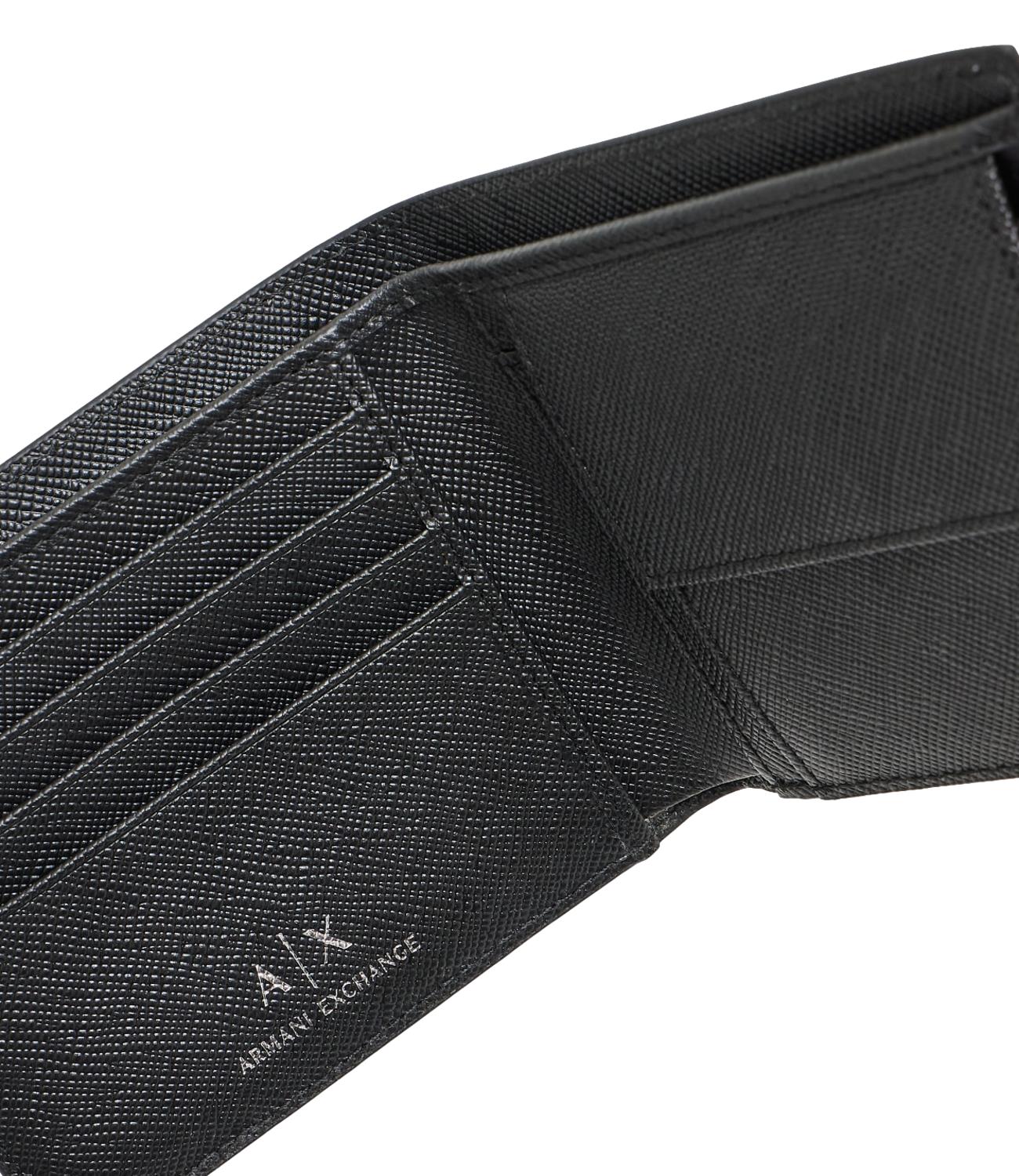 Portafogli Armani Exchange uomo nero con patch metallo