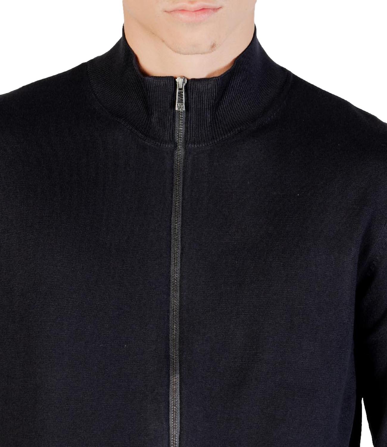 Armani Exchange Cardigan con zip blu uomo