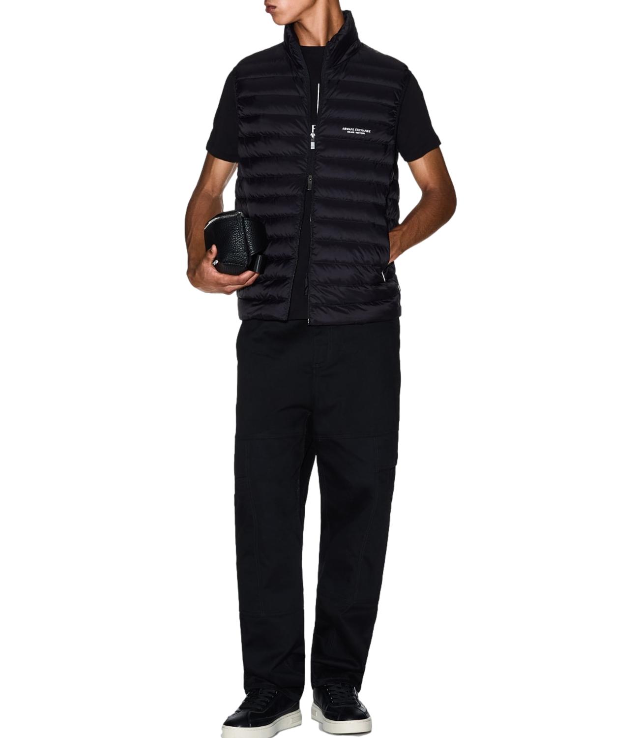 Armani Exchange gilet imbottito logo uomo nero