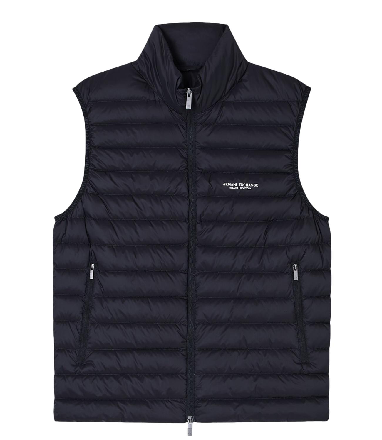 Armani Exchange gilet imbottito logo uomo nero
