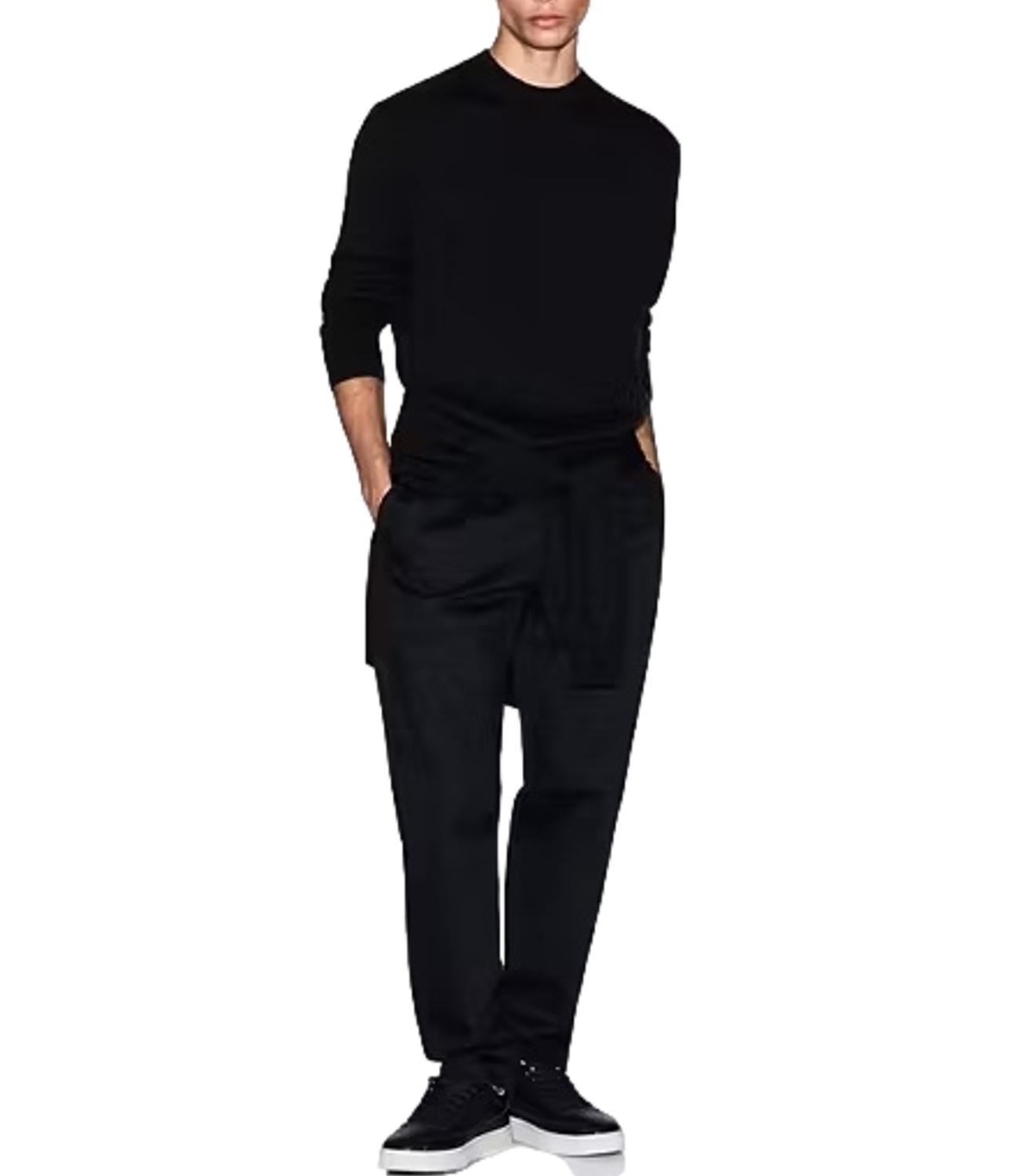 Armani Exchange pullovercmisto lana girocollo nero uomo