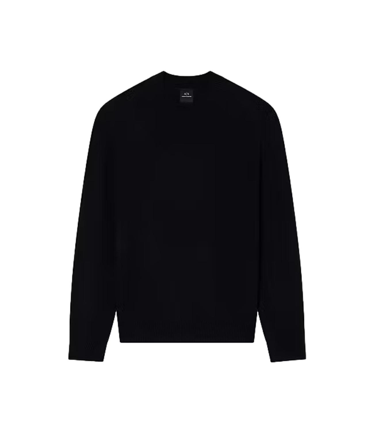 Armani Exchange pullovercmisto lana girocollo nero uomo