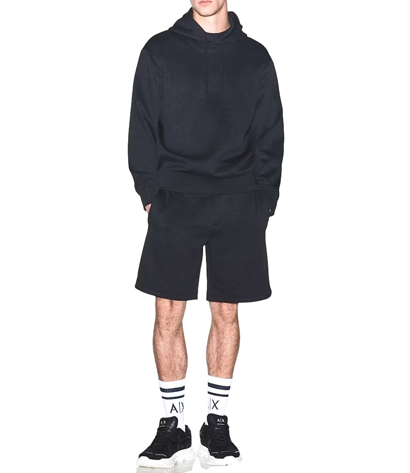 Armani Exchange Felpa con cappuccio nero uomo