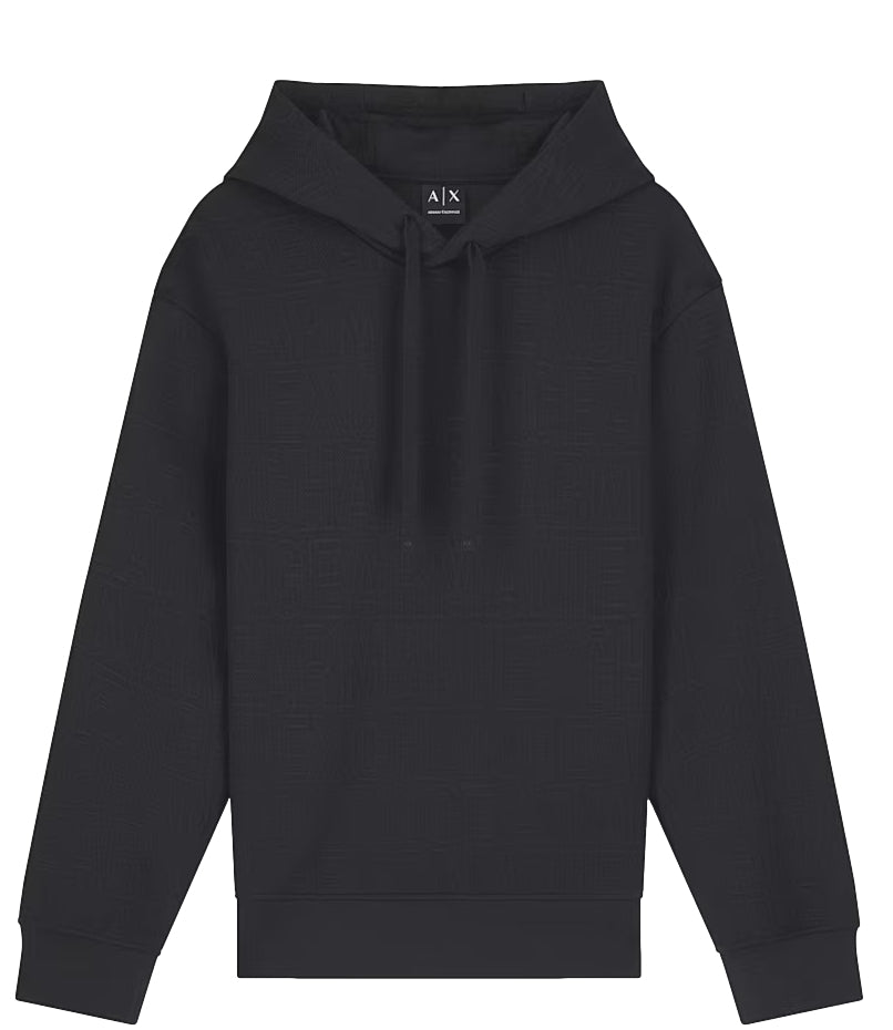 Armani Exchange Felpa con cappuccio nero uomo