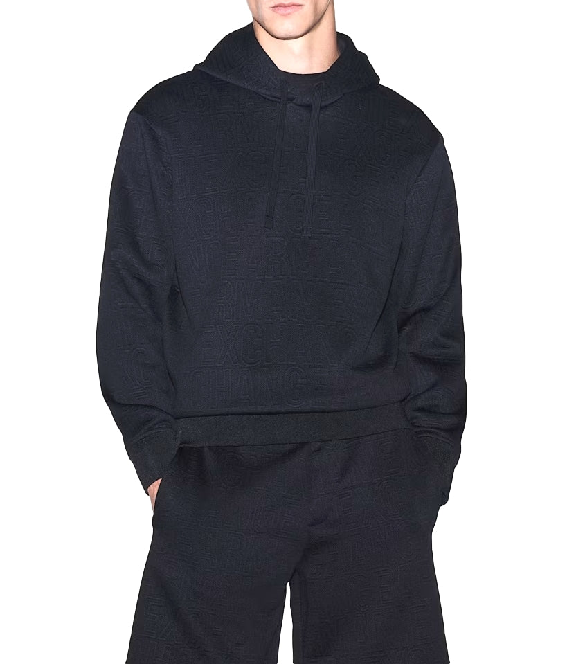 Armani Exchange Felpa con cappuccio nero uomo