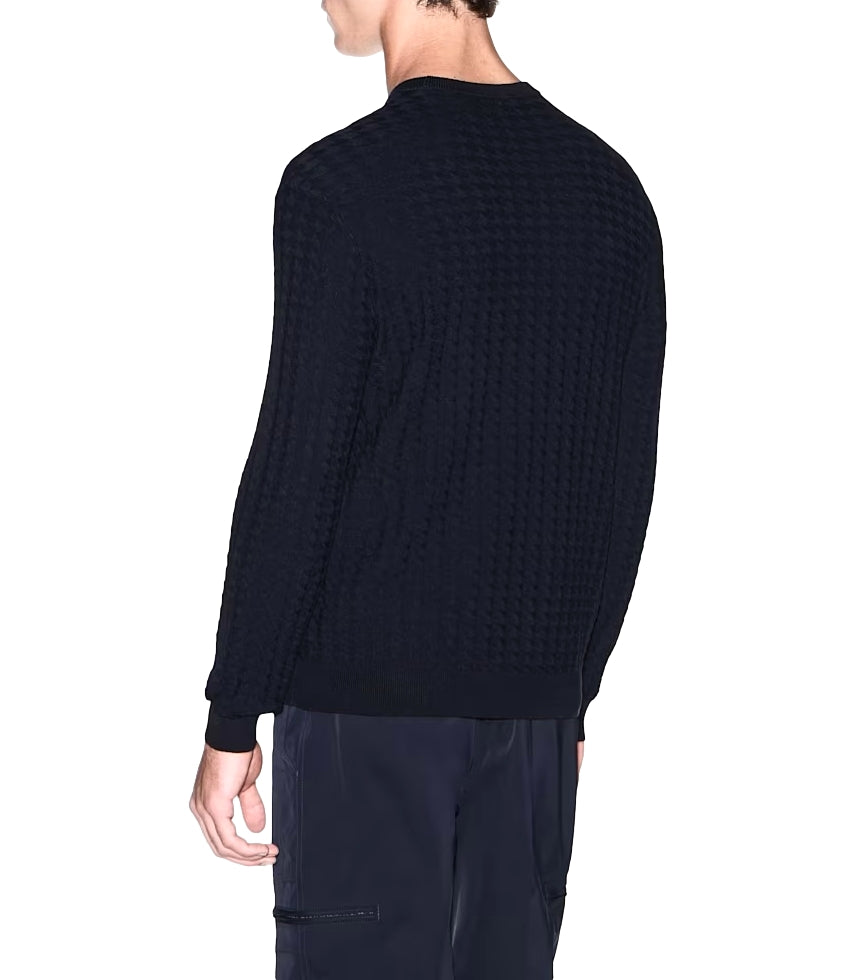 Armani Exchange maglioncino girocollo blu navy uomo