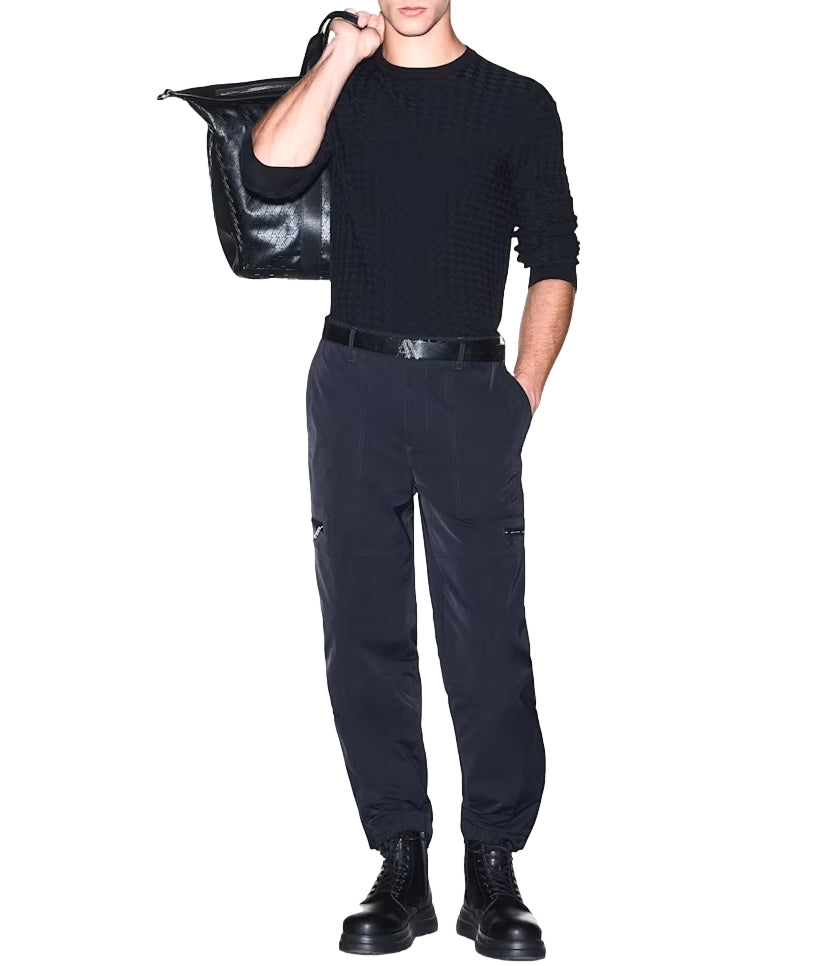 Armani Exchange maglioncino girocollo blu navy uomo