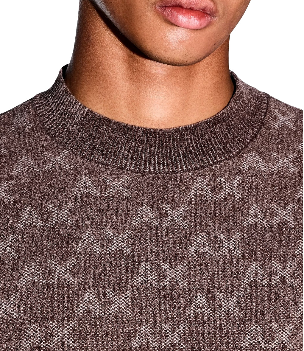 Armani Exchange Pullover girocollo logo marrone uomo