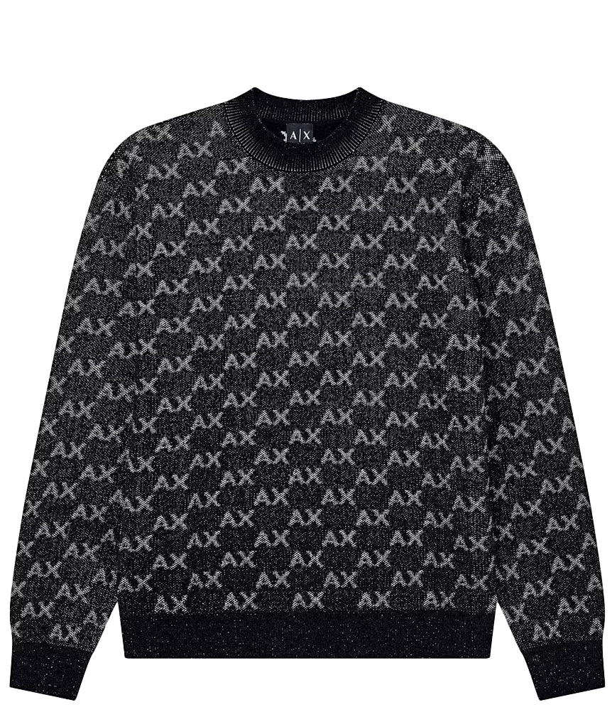 Armani Exchange pullover logo black nero