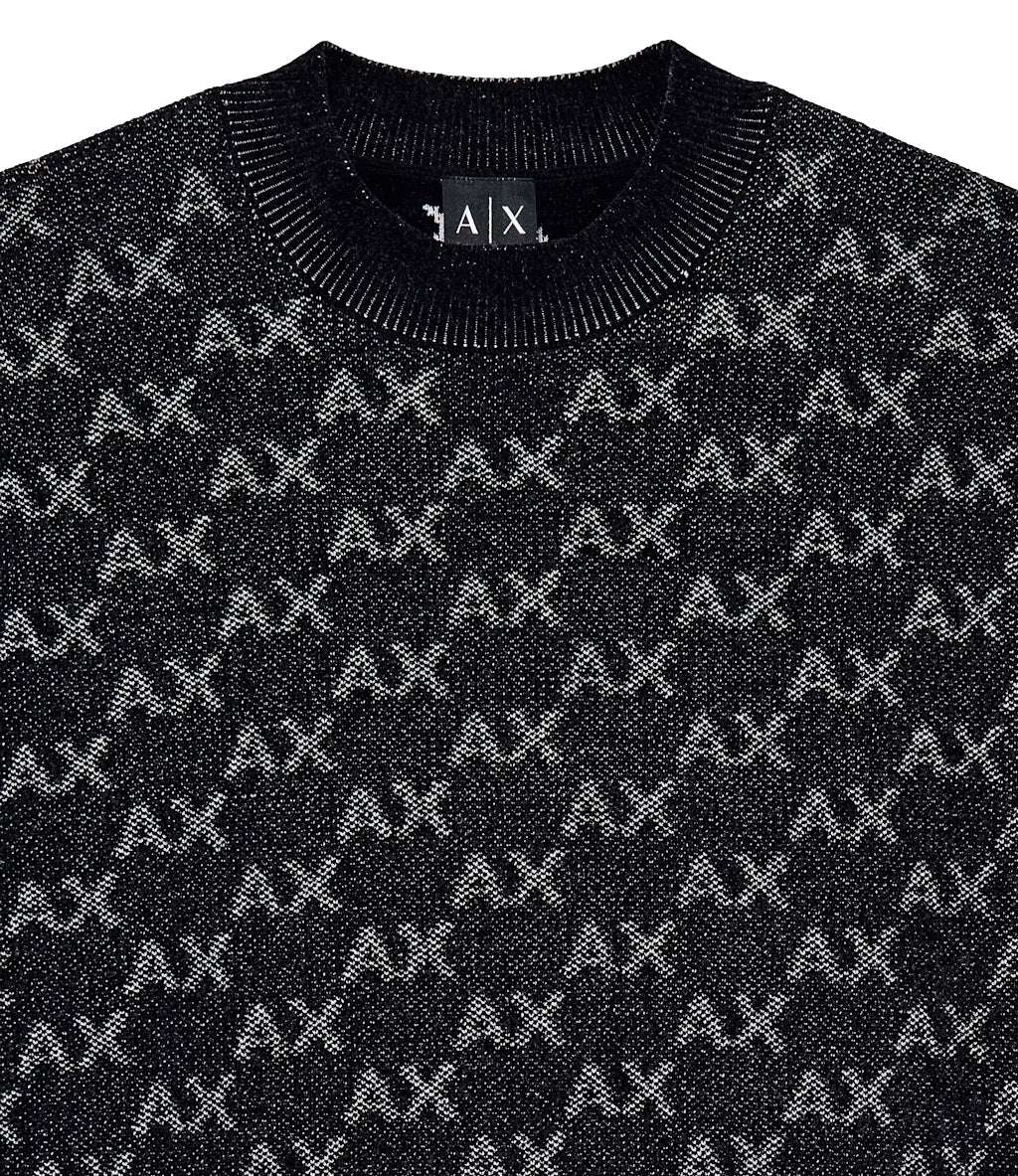 Armani Exchange pullover logo black nero