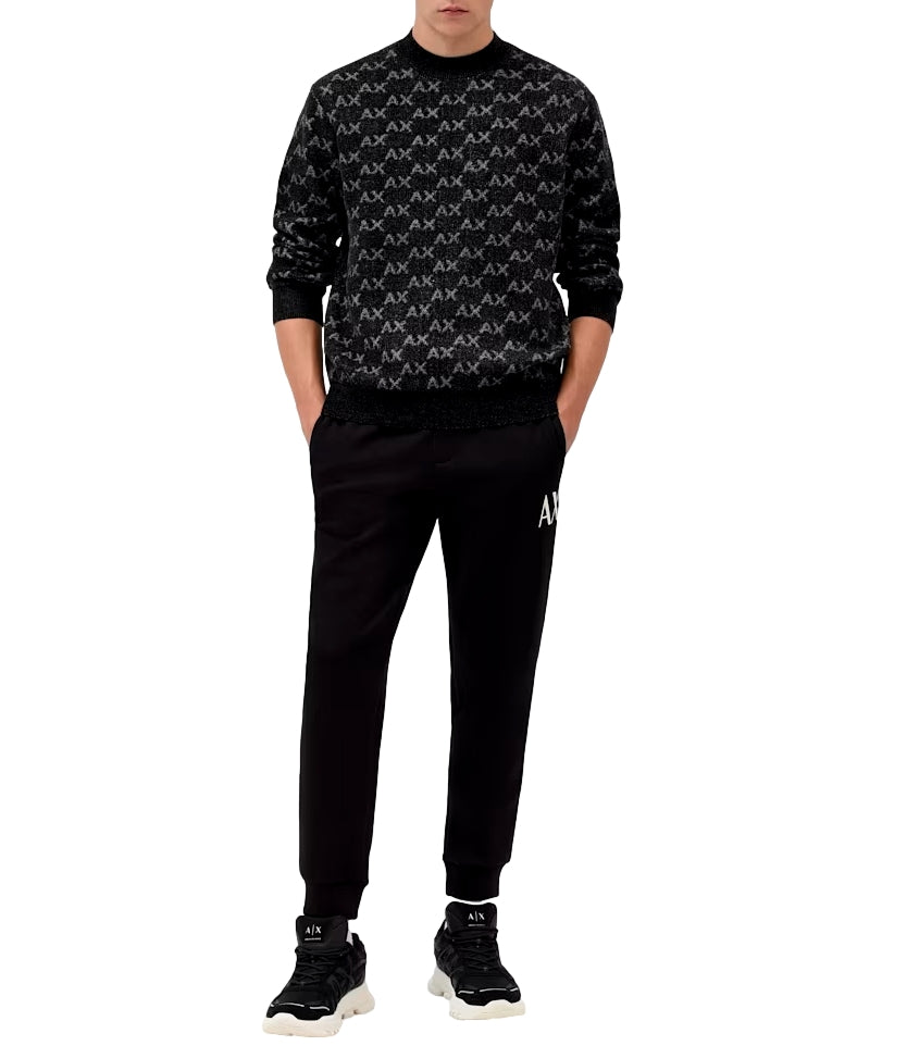 Armani Exchange pullover logo black nero