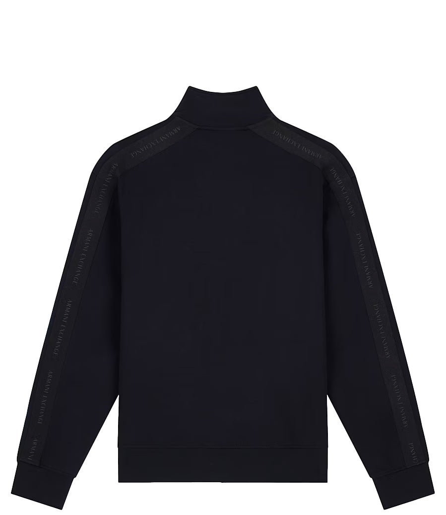 Armani Exchange Felpa con zip in cotone strech nero uomo