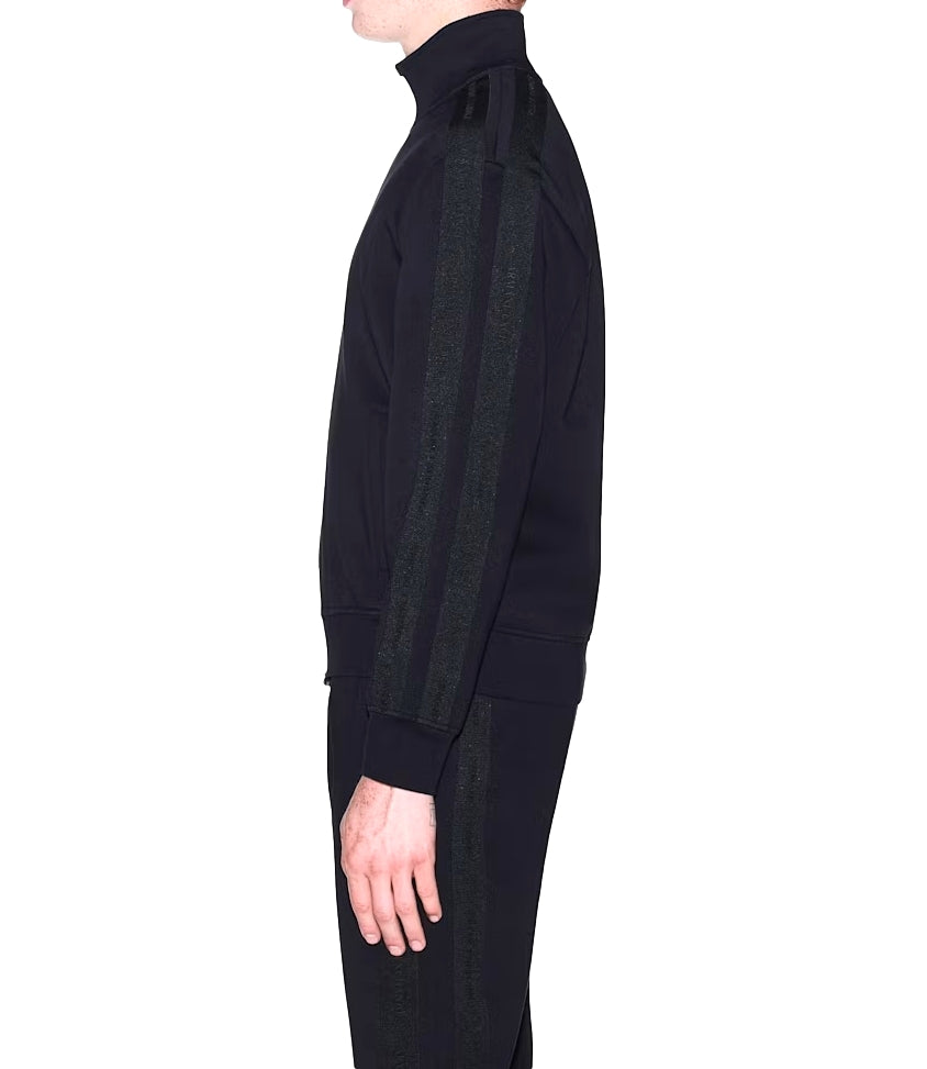Armani Exchange Felpa con zip in cotone strech nero uomo