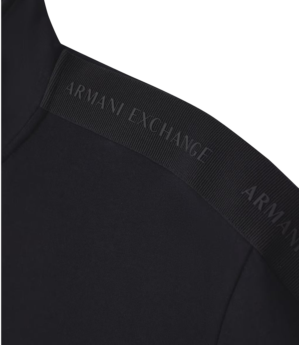 Armani Exchange Felpa con zip in cotone strech nero uomo